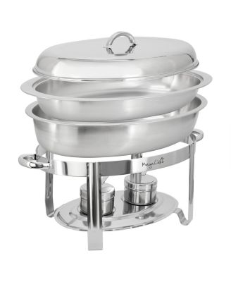 5.8 Quart Stainless Steel Oval Professional Chafing Dish/Food Warmer/Buffet Server Serving Dish
