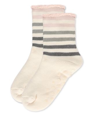Women's Rugby Stripe Cozy Warm Thermal Crew Socks