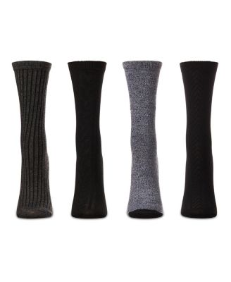 Women's 4 Pair Pack Textured Buttersoft Crew Socks