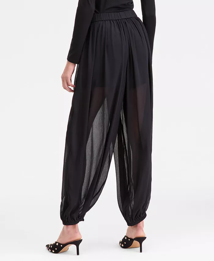 Women's Pull-On Crinkle-Chiffon Balloon Pants - thumbnail 2