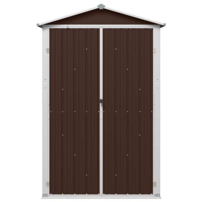 Garden Shed Brown Galvanized Steel and Plastic