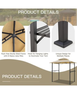 Grill Gazebo 8'x5'Outdoor Patio Backyard BBQ Grill Shelter