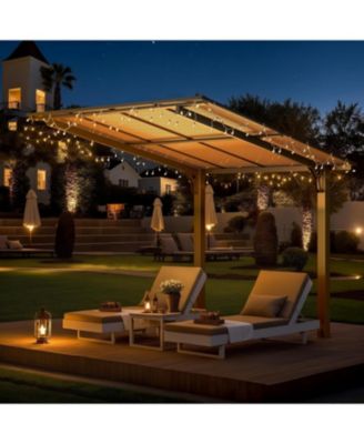 8' x 8' Gazebo for Patio, Freestanding Lean to Hard Top Gazebo Carport Shelter