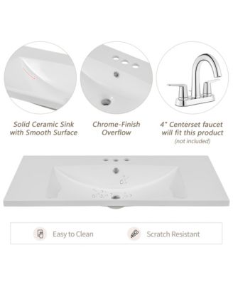 36" Bathroom Vanity with Sink Combo, Cabinet with Drawers, Solid Frame and MDF Board