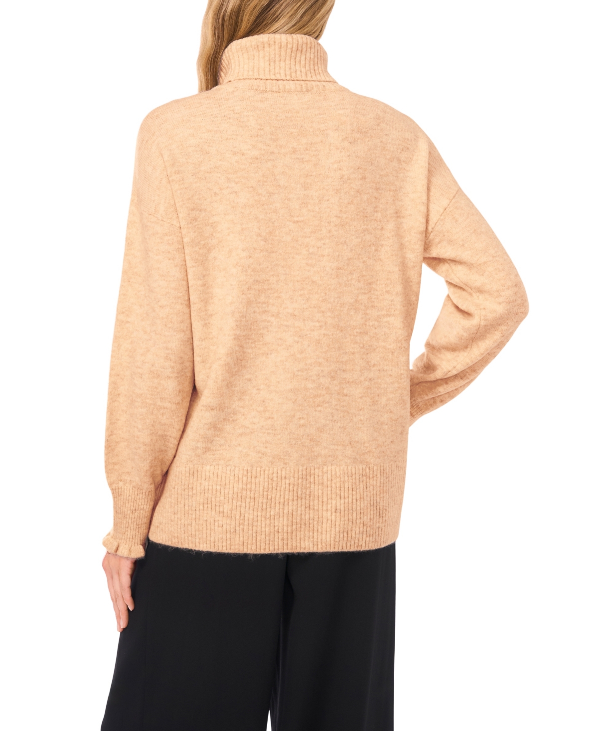 Cece Women's Embroidered Ribbon Turtleneck Sweater In Pink