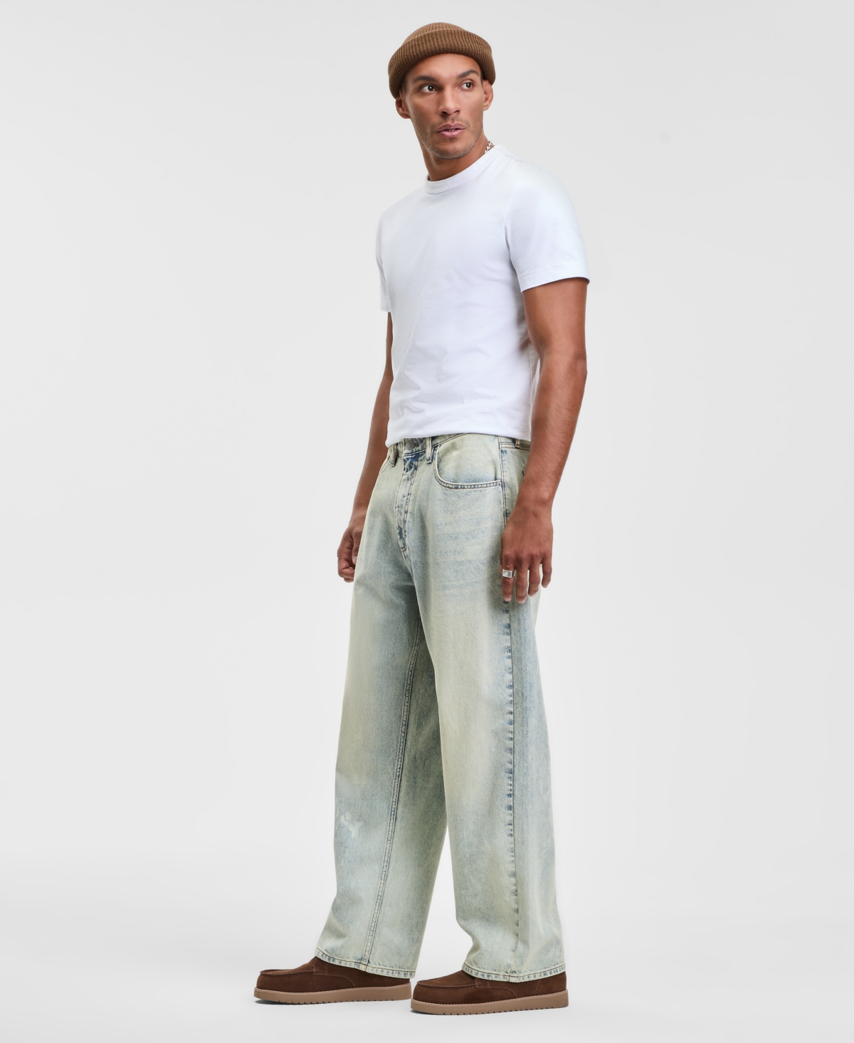 Mode of One Men's Glass Blue Baggy Jeans, Macy's Exclusive