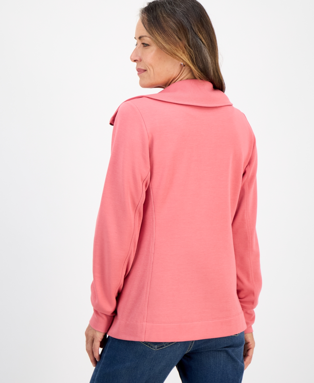 Style & Co Petite Full-Zip Tunic Sweatshirt, Macy's Exclusive