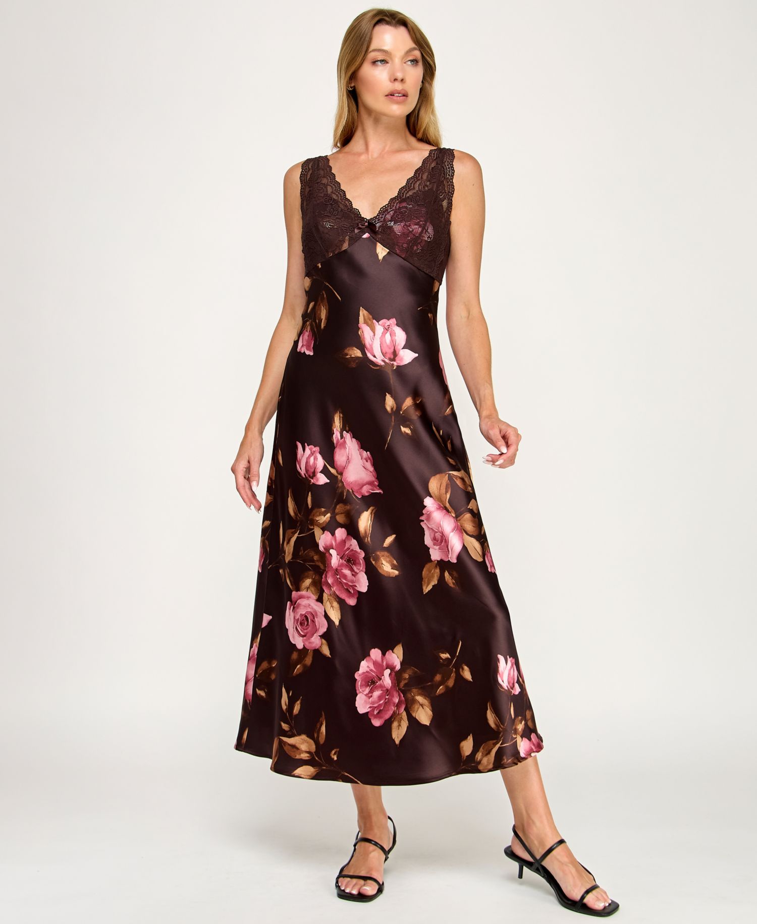 Women's V-Neck Pull-On Midi Dress