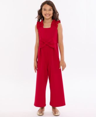 Bonnie Jean - Girls 7-16 Ruffled Scuba Jumpsuit