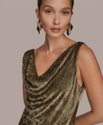 Women's Crinkle Asymmetric Midi Dress