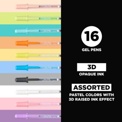 16-Piece Souffle Cube Collection 3-D Opaque Ink Pen Set