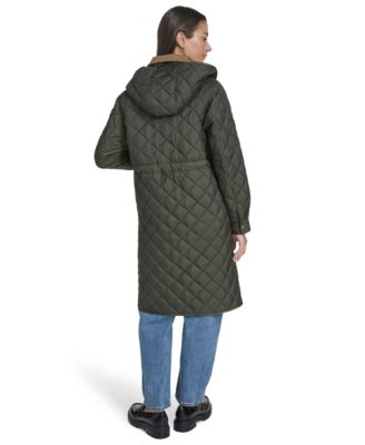 Women's Regular Diamond Quilted Cinch Waist Coat