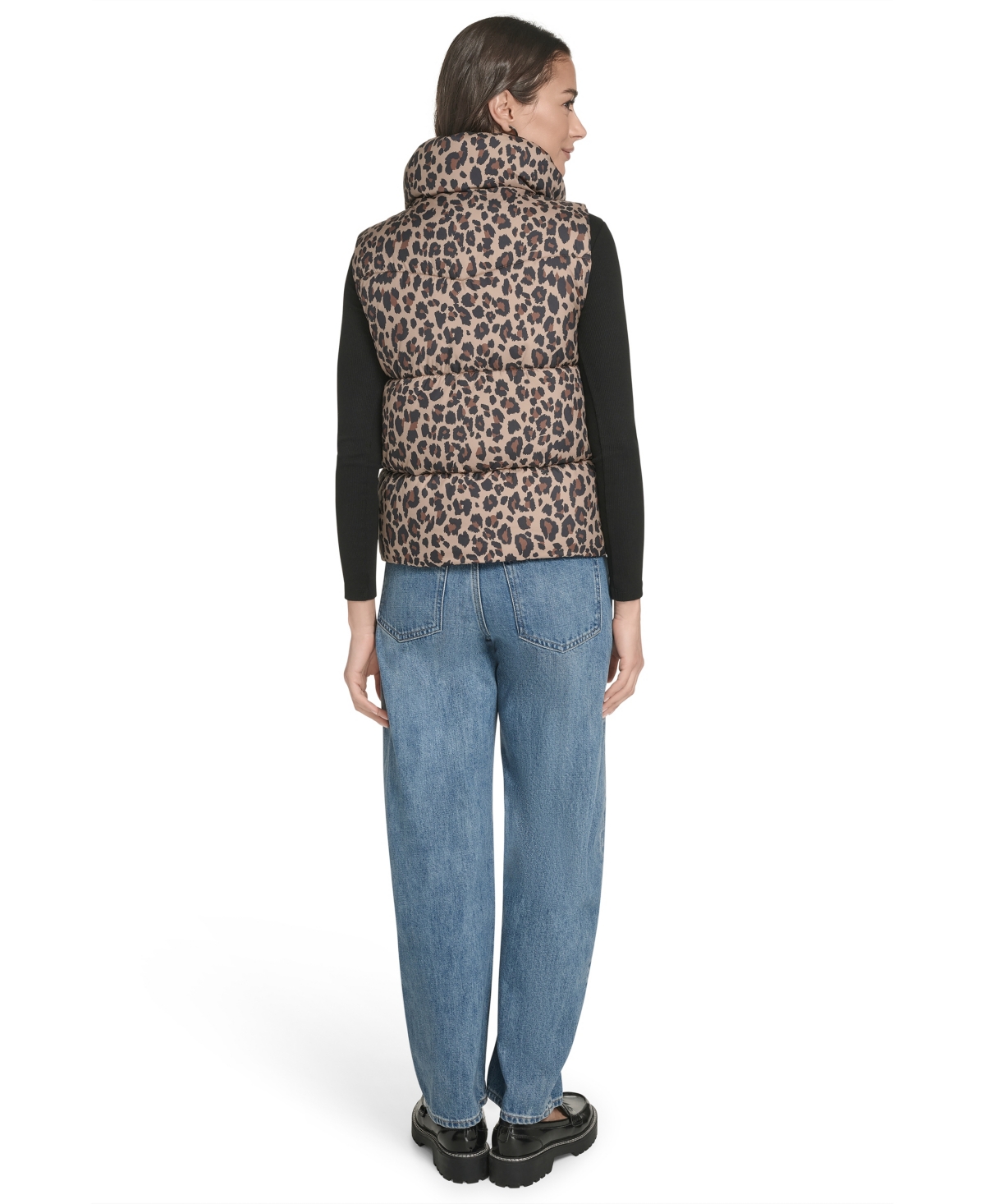 Levi's Women's Regular Stand Collar Puffer Vest In Animal Print