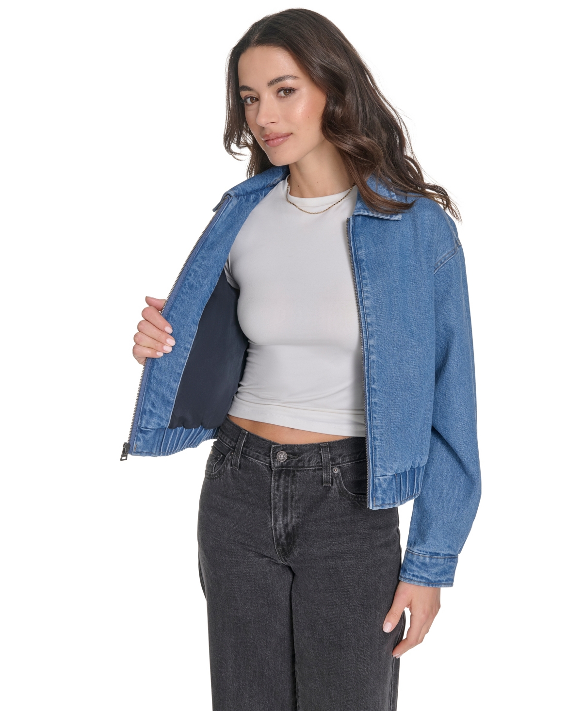 Levi's Women's Laydown Collar Bomber Denim Jacket