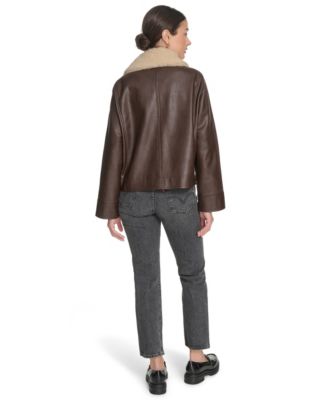 Women's Removable Collar Aviator Jacket