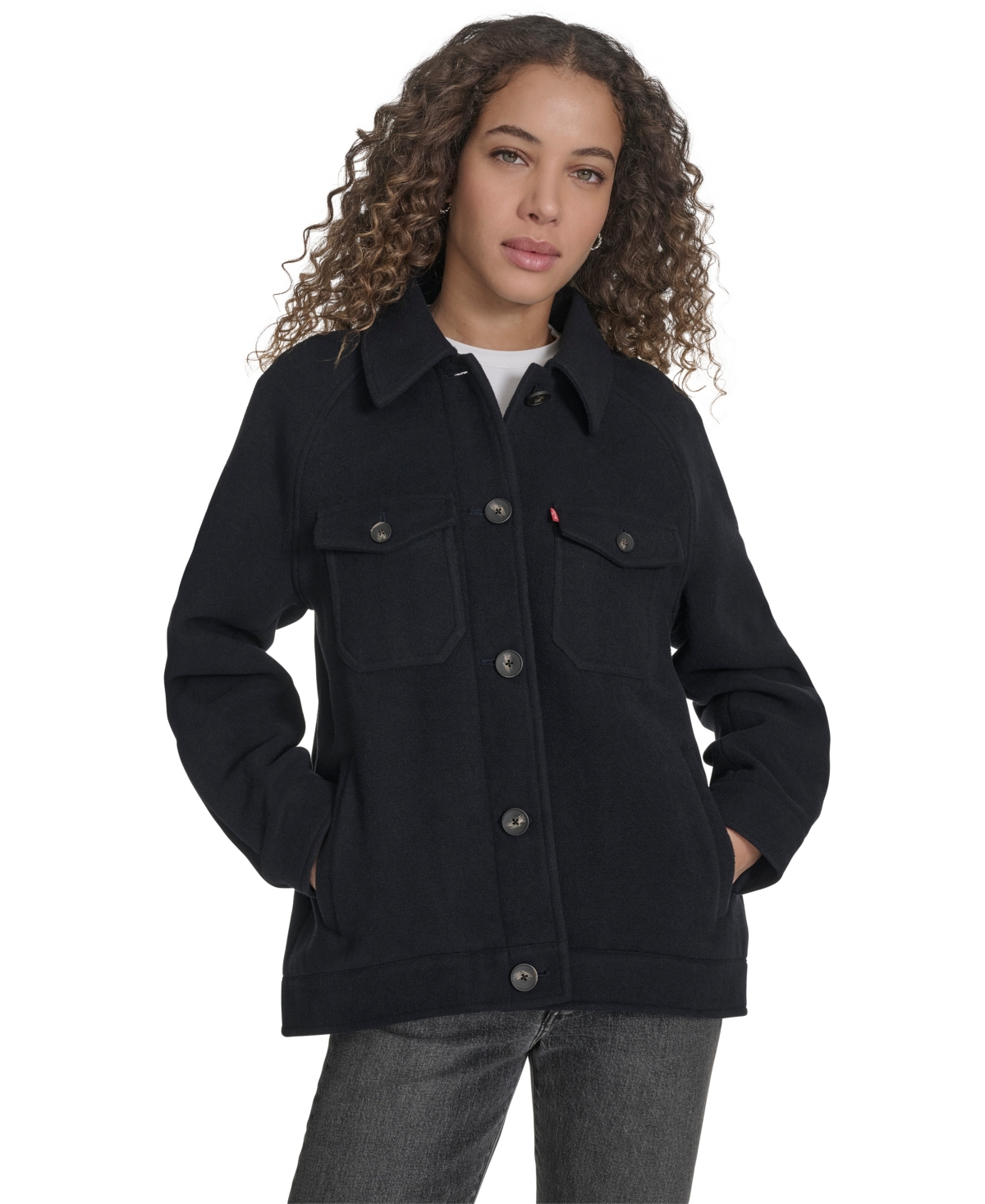 Levi's Women's Regular Wool Blend Shirt Jacket In Blue