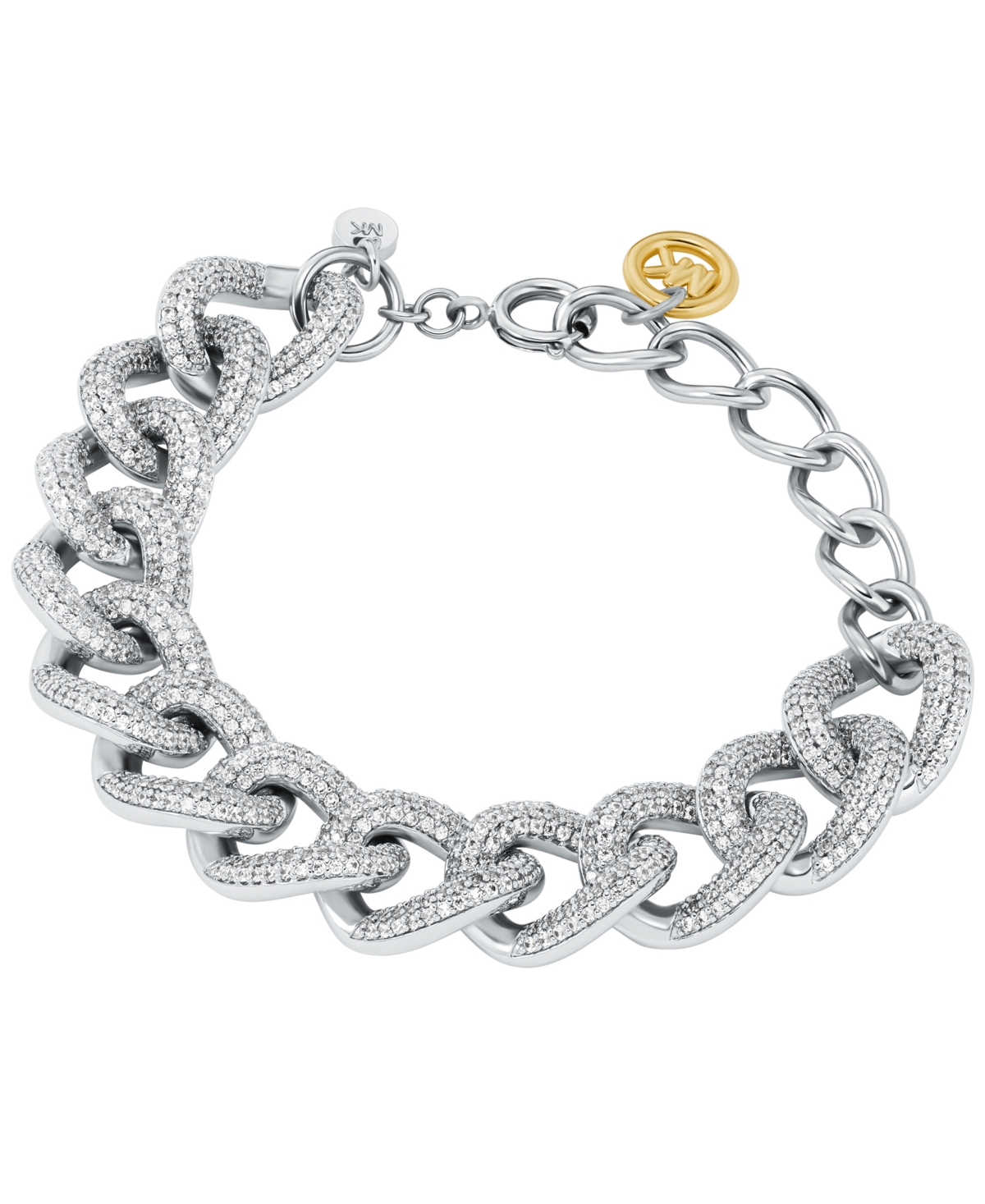 Michael Kors Two Tone Pave Chain Bracelets In Multi