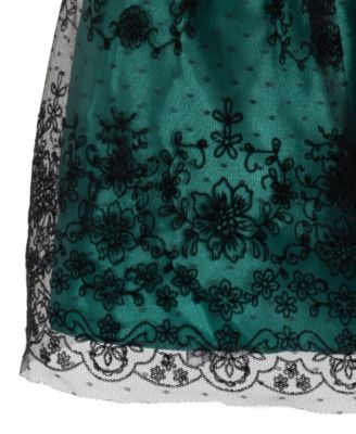 Girls' 2T-6X Bow Applique Border Mesh Dress