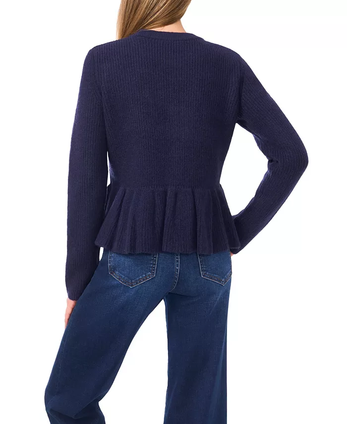 Women's Peplum Pull On Long Sleeve Sweater - thumbnail 3