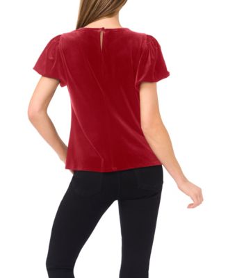 Women's Crew Neck Puff Sleeve Top