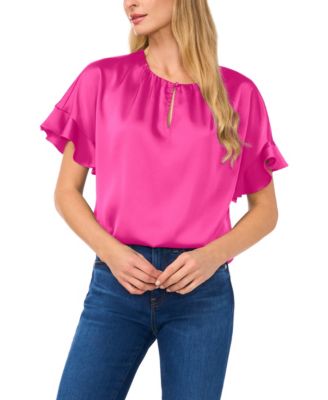 Women's Short-Sleeve Flutter Top