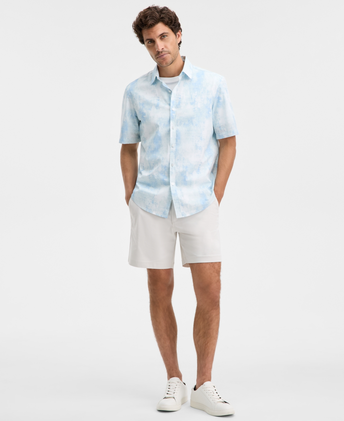 Alfani Men's Short-Sleeve Rugged Texture Shirt, Macy's Exclusive