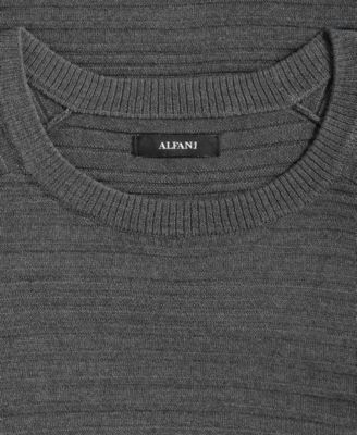 Men's Long-Sleeve Merino Exposed Raglan Textured Crewneck Sweater, Macy's Exclusive