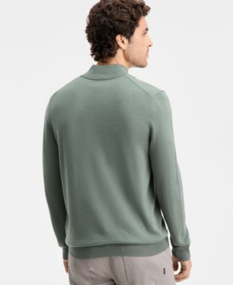 Men's Long-Sleeve Half-Zip Merino Sweater, Created for Macy's