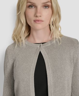 Women's 3/4-Sleeve Button Front Shrug