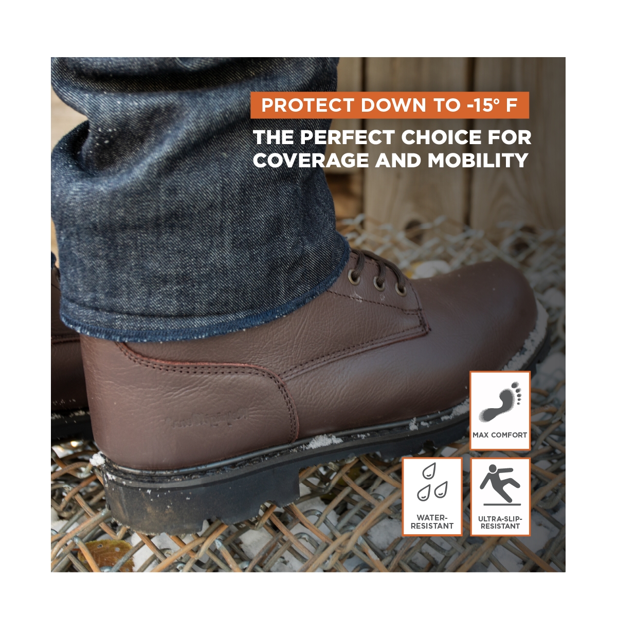 RefrigiWear Men's Men s Classic Brown Leather Composite Toe Work Boots - Durable, Comfortable, and Safe for Tough Jobs
