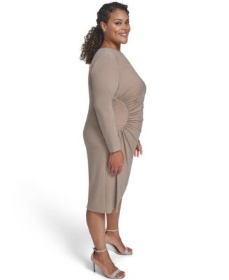 Plus Size Shirred Waist Sheath Dress