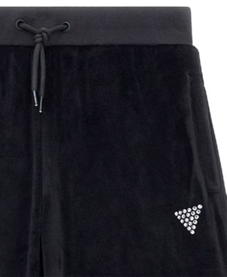 Girls' 8-16 Velour Rhinestone-Embellished Triangle Logo Pants