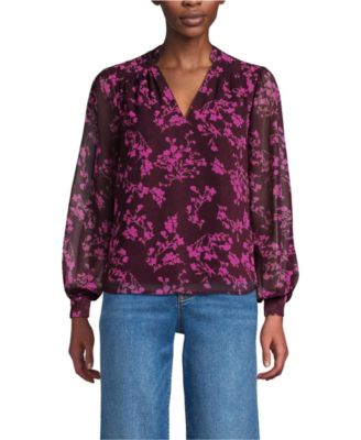 Women's Chiffon Removable Tie Neck Blouse