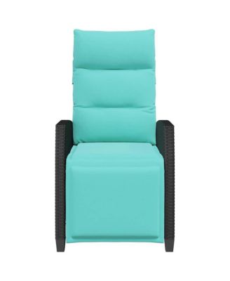 Reclining Garden Chair Black Poly Rattan Standard