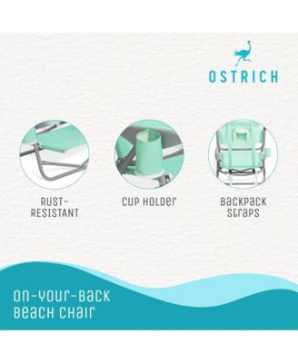 On-Your-Back Outdoor Reclining Beach Lounge Pool Camping Chair, Teal