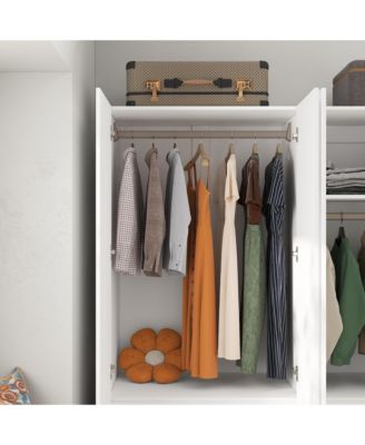 8-Door 3-Drawer Bedroom Armoire with Adjustable Shelves,Hidden Storage Compartments,Wardrobe