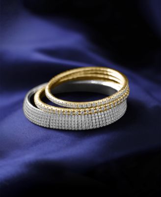Diamond Stretchy Bangle Bracelet (9 ct. t.w.) in 14k White Gold, Macy's Exclusive