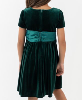 Girls' 2T-6X Taffeta Bow Detail Dress