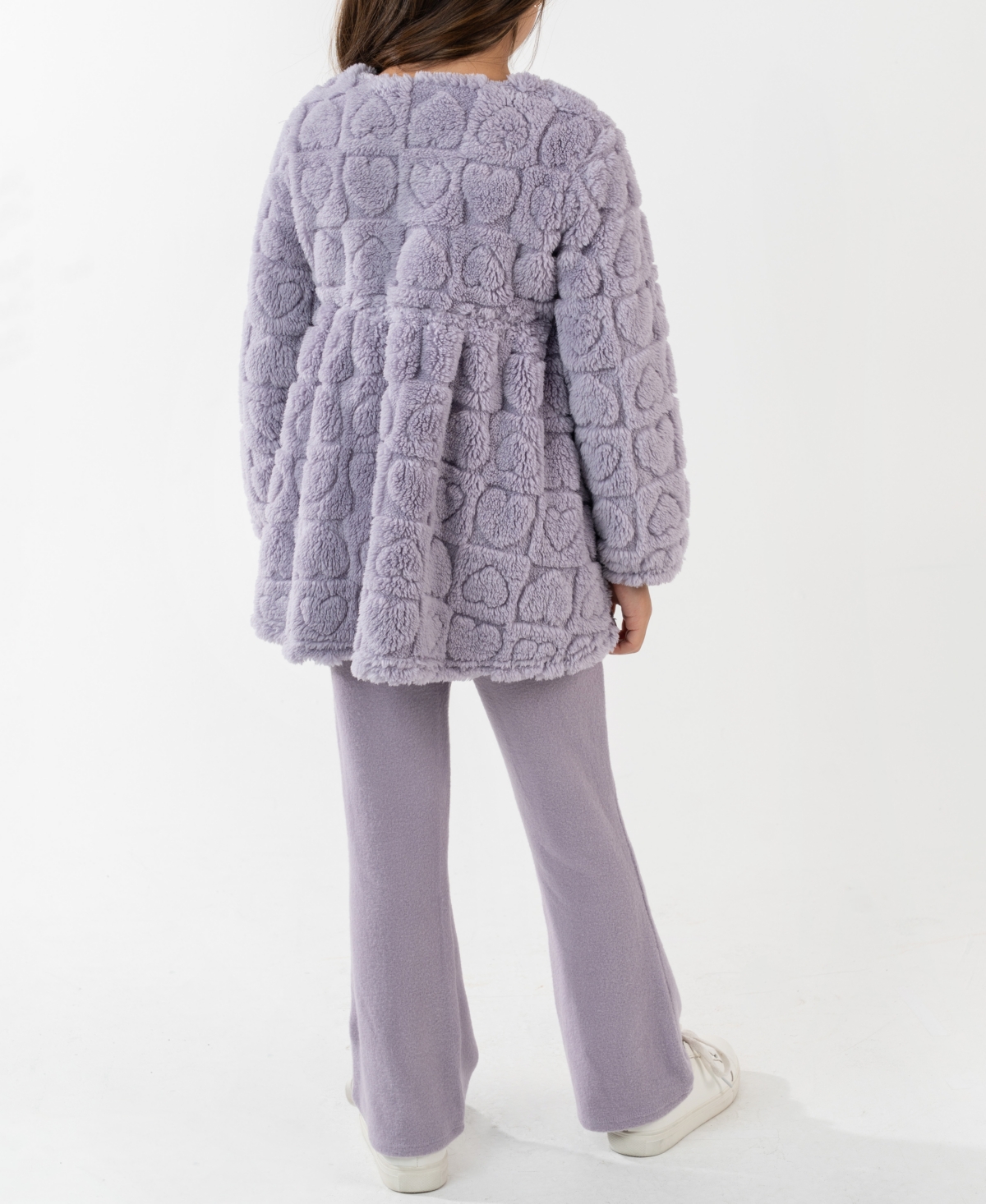 Rare Editions Girls 2T-6X 2-Piece Heart Pattern Top and Solid Leggings Set