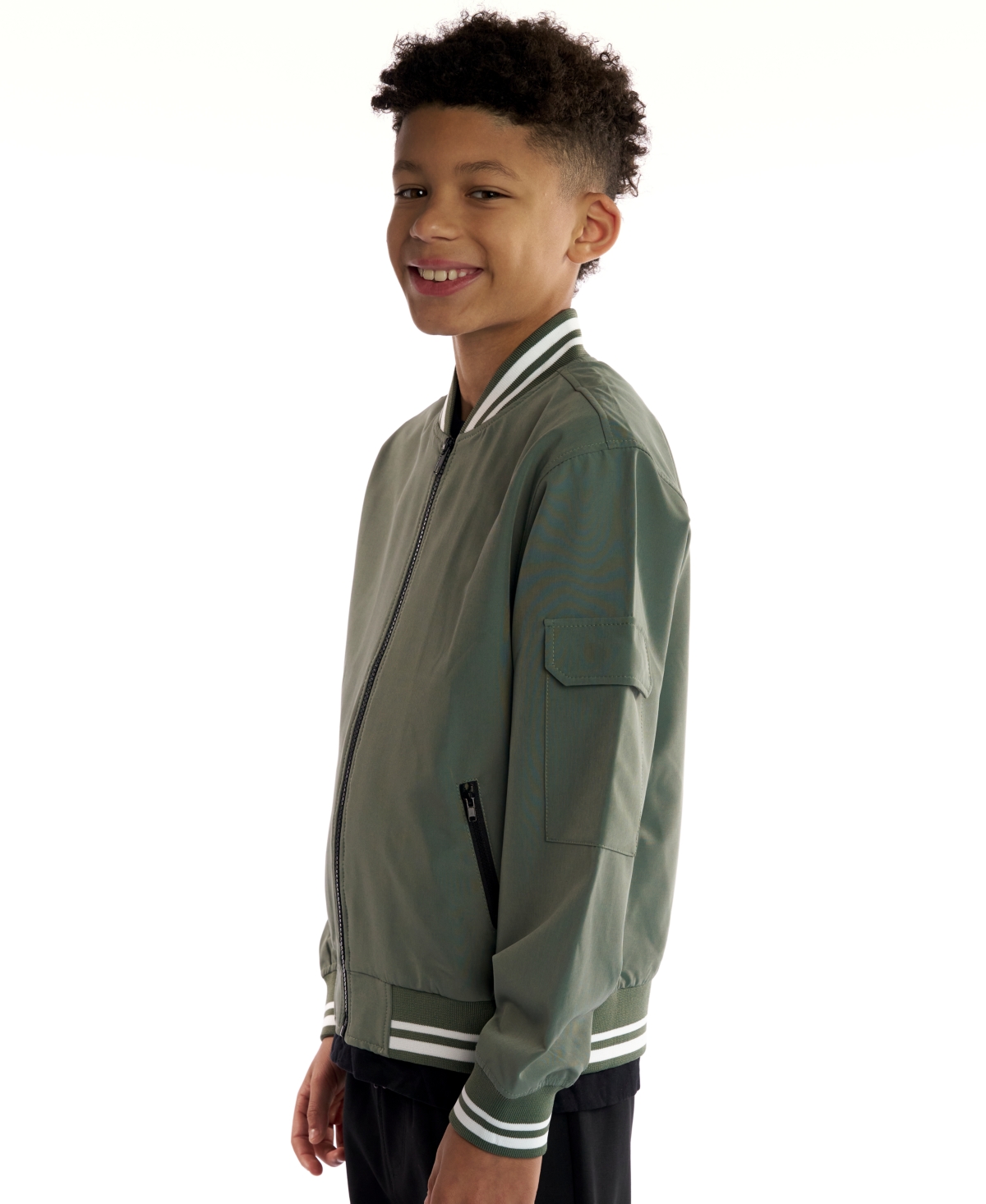 Sovereign Code Boys 5-18 Cedric Long Sleeves Bomber Jacket In Green