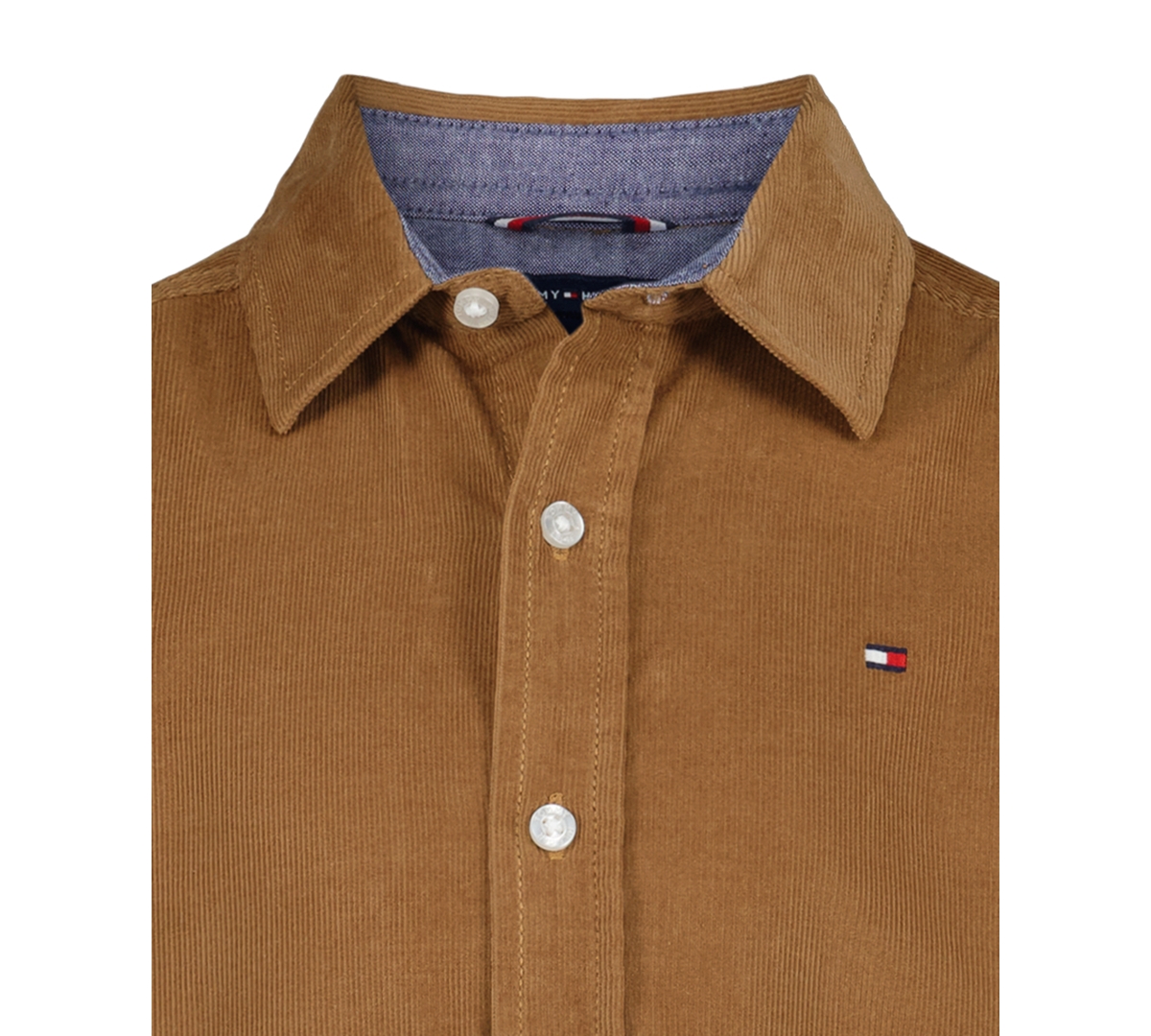 Tommy Hilfiger Boys 2t-6 Point Collar Shirt In Brown