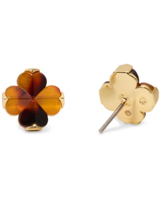 Cubic Zirconia Tortoise Flower Stud Earrings