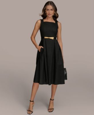 Donna Karan New York - Women's A-Line Square Neck Midi Dress