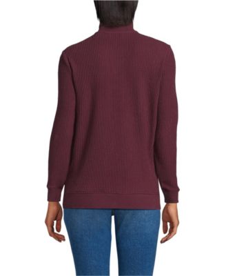 Women's Long Sleeve Waffle Quarter Zip Pullover
