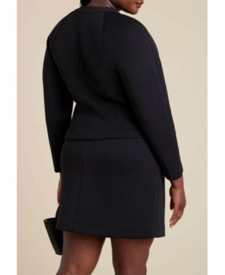 Women's Strong Shoulder Nipped Waist Scuba Jacket