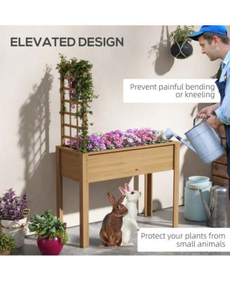 Outsunny Raised Garden Bed with Trellis