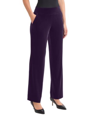 Women's High Rise Straight Leg Velvet Pants