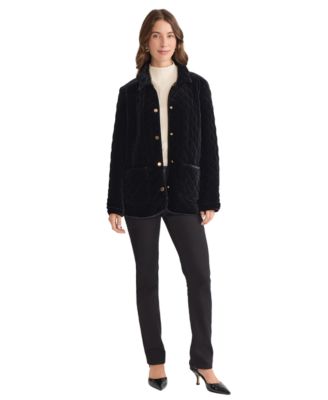 Women's Quilted Velour Snap-Front Jacket