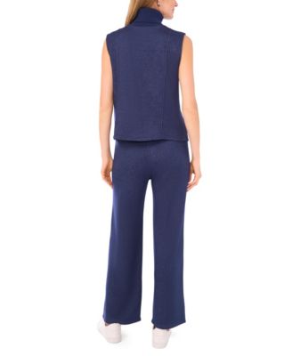 Women's Knit Turtleneck Sleeveless Sweater