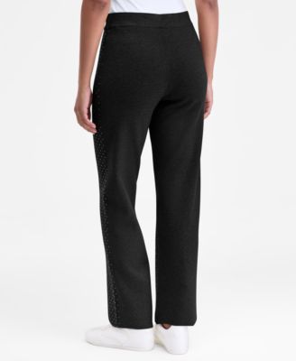Women's Rhinestone Drawstring-Waist Knit Pants, Macy's Exclusive